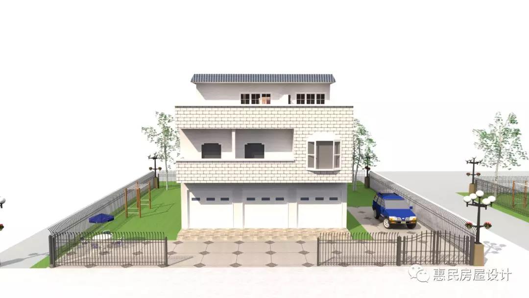 11.7mX13.9m兩層半商住兩用自建房方案分享