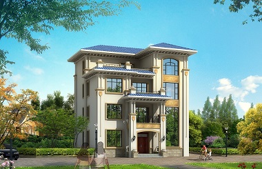 簡約四層復(fù)式自建別墅設(shè)計(jì)圖，占地156平方米，小戶型四層自建房屋
