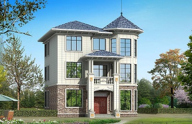 歐式古典三層自建房屋設(shè)計(jì)圖，造價(jià)30萬左右，美觀實(shí)用