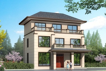新中式三層自建別墅設(shè)計(jì)圖，占地116平方米，小戶型精品自建房屋