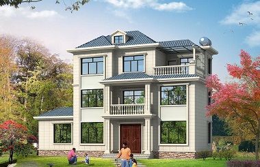 17*7現(xiàn)代簡約三層自建房屋設(shè)計圖，可做獨立廚房