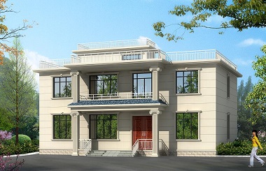 性?xún)r(jià)比超高的二層平頂自建房屋設(shè)計(jì)圖，美觀實(shí)用，建房首選