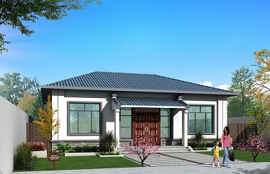 造價(jià)15萬(wàn)左右的中式一層自建房屋施工圖，四室兩廳一廚一衛(wèi)
