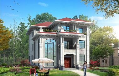 歐式三層自建別墅施工圖，軒鼎原創(chuàng)2019新款，現(xiàn)代感十足