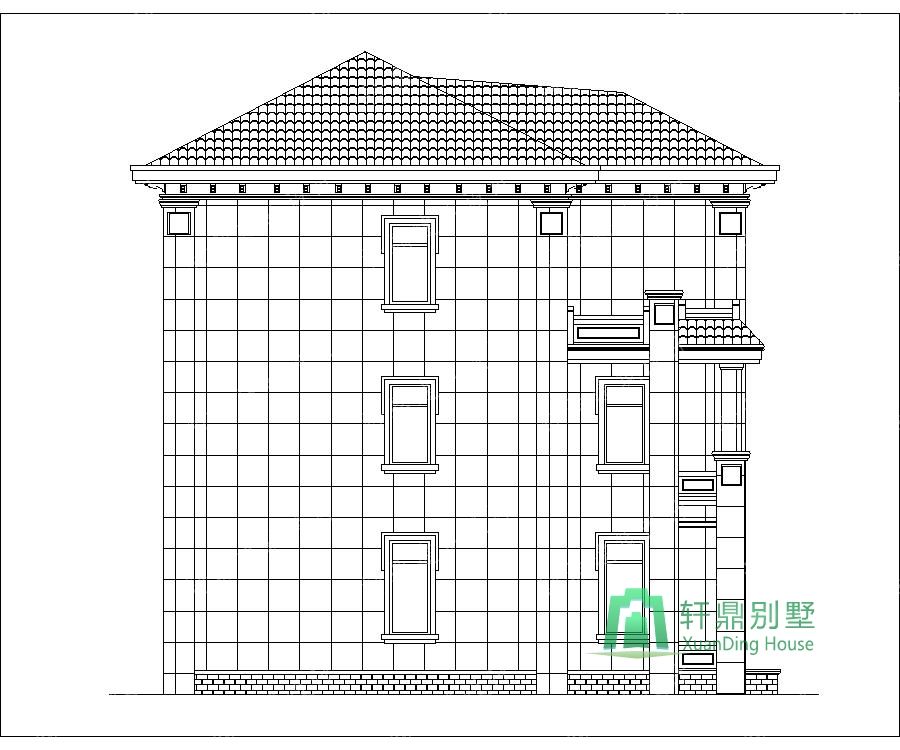 農(nóng)村三層帶車(chē)庫(kù)自建別墅設(shè)計(jì)圖左立面.jpg