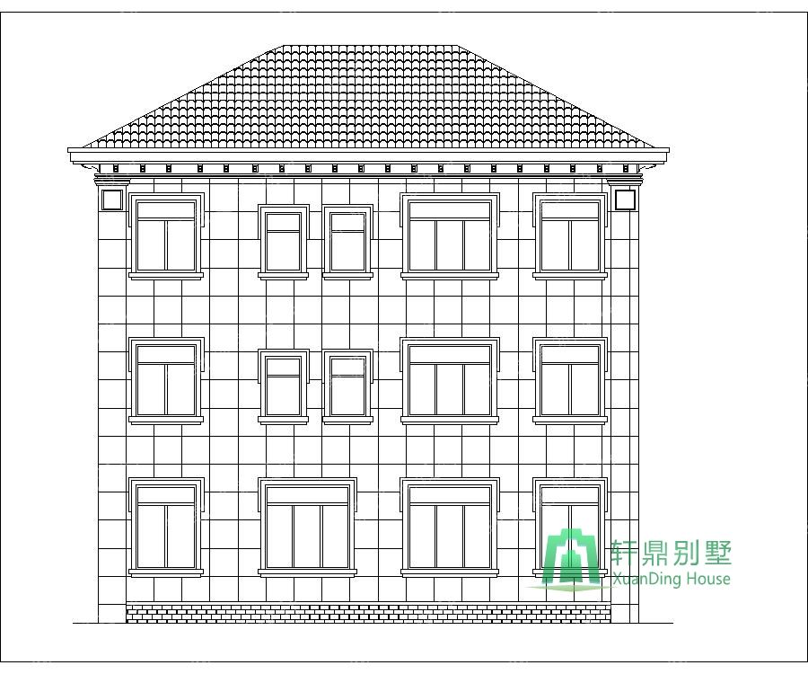 農(nóng)村三層帶車(chē)庫(kù)自建別墅設(shè)計(jì)圖背立面.jpg