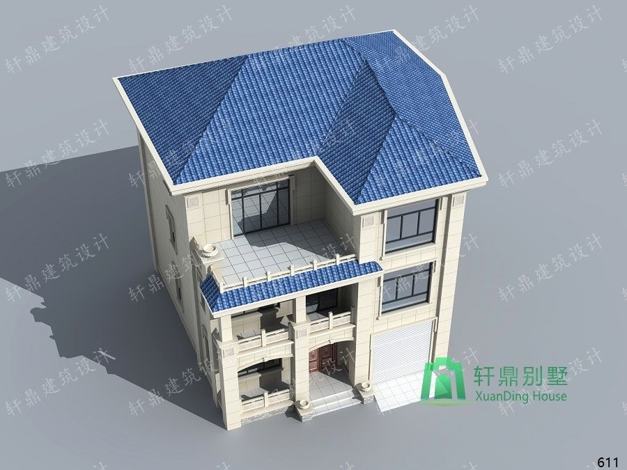 農(nóng)村三層帶車(chē)庫(kù)自建別墅設(shè)計(jì)圖俯視效果圖.jpg