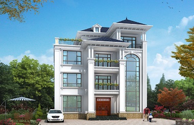 歐式四層自建別墅設計圖，一款非常大方的別墅設計
