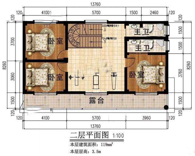 100平方米現(xiàn)代風格的小型家庭別墅設計