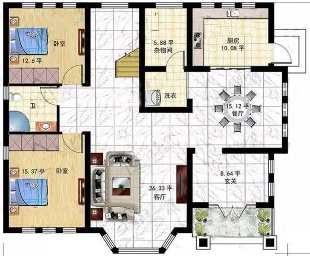 現(xiàn)在很多人都回鄉(xiāng)建別墅了，把整個村子建造的非常美麗!這款二層別墅設計圖值得看看！