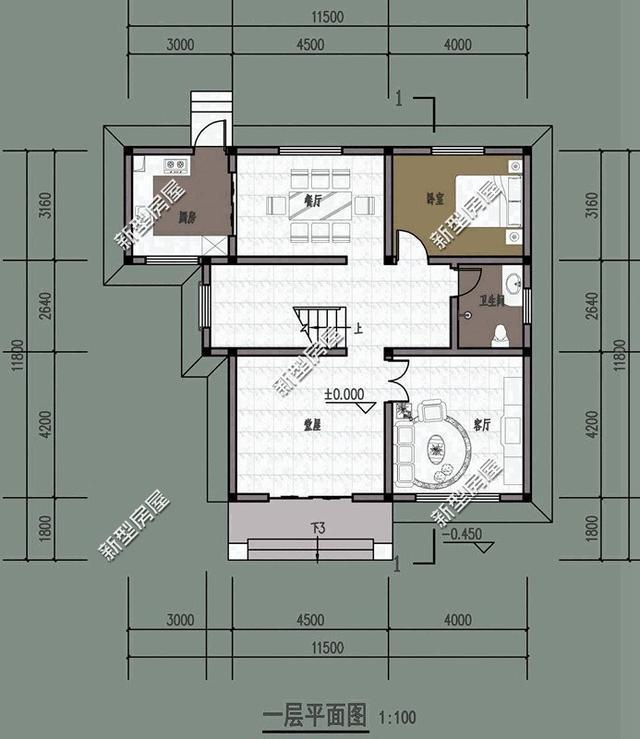 今天新型房屋為大家展示幾套帶堂屋的房屋設(shè)計圖紙，不同的人有不同的審美，不知道你會喜歡哪一套呢？