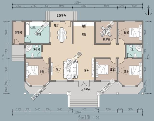 今天新型房屋為大家展示幾套帶堂屋的房屋設(shè)計圖紙，不同的人有不同的審美，不知道你會喜歡哪一套呢？