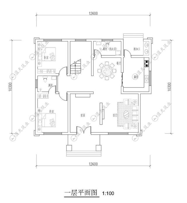 室內(nèi)布局合理實用，空間利用率高，一進門正對神位，符合農(nóng)村生活需求,一座美好的別墅！