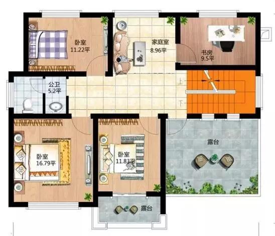 這款別墅根據(jù)農(nóng)村居住習(xí)慣設(shè)有堂屋神位，將品質(zhì)生活與傳統(tǒng)習(xí)俗相結(jié)合，適合廣大地區(qū)建造。