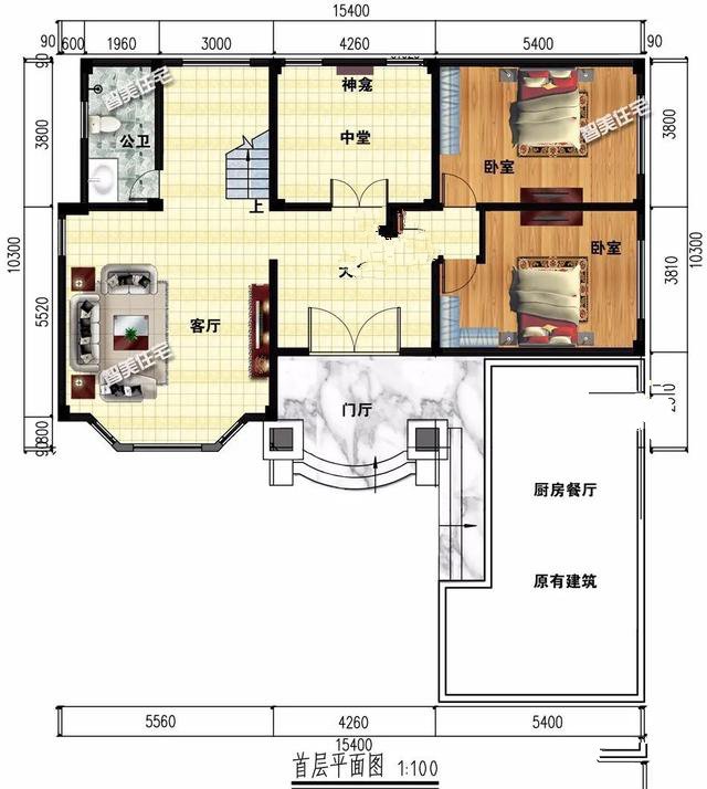果在老家建一棟三層或者三層以上的別墅，很多人也會考慮做平屋面，尤其是下面這兩款戶型中屋面的做法廣受歡迎，造價經(jīng)濟施工易。