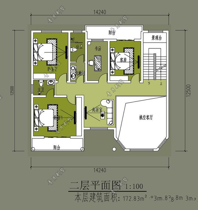 本戶型設(shè)計(jì)漂亮大方，層次分明，不拘一格，外觀大氣上檔次，誰(shuí)入住誰(shuí)知道，你值得擁有!