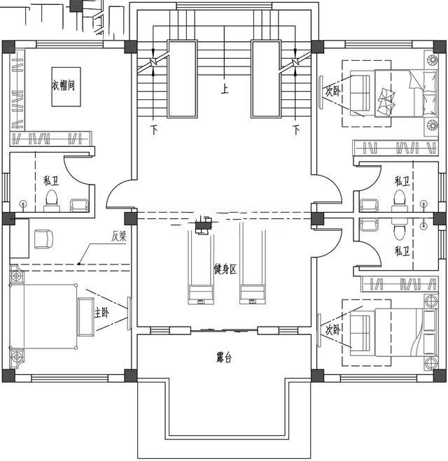建筑為新中式風格，整體色調以簡潔的高級灰為主，與周邊環(huán)境相呼應,新中式別墅外觀更加寬敞，美麗的風景盡收眼底！