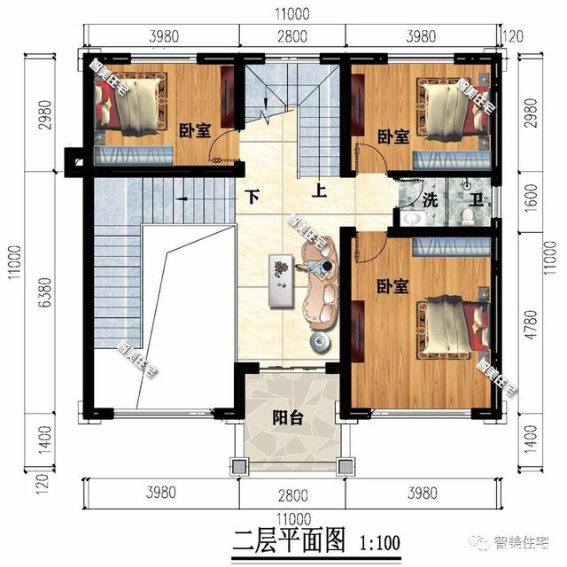 兩棟建筑尺寸相同的別墅，1111米，從各個角度看都是簡歐洲風格。有時候宅基地很大，但我不想建太大的別墅。主要原因是房子越大，成本越高!