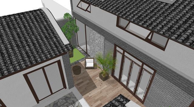 　別墅設(shè)計(jì)：一層緊湊型四合院，面積利用率高，適合在農(nóng)村地區(qū)修建。