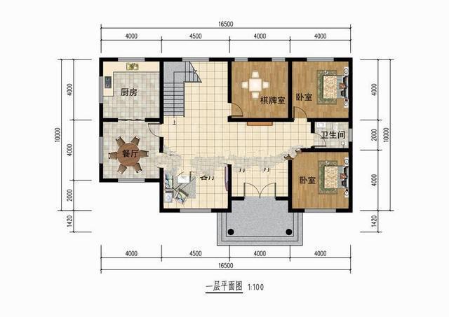 農村二層住宅建筑的設計圖，有一個大的下拉窗口設計，當美麗的住宅在家鄉(xiāng)建成時，沒有什么可擔心的。