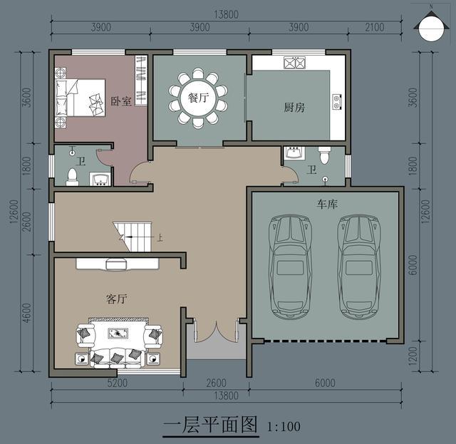 農(nóng)村自建別墅，五房一廳兩層，13.8米寬，雙車庫，醒來時會在夢中開懷大笑。