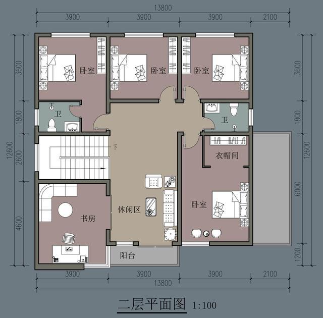農(nóng)村自建別墅，五房一廳兩層，13.8米寬，雙車庫，醒來時會在夢中開懷大笑。