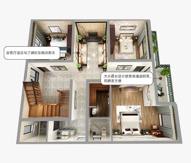 平頂新中式住在，農(nóng)村最靚的二層別墅！
