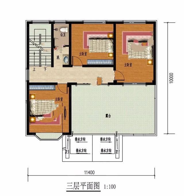 三樓帶有大露臺的經(jīng)典別墅客