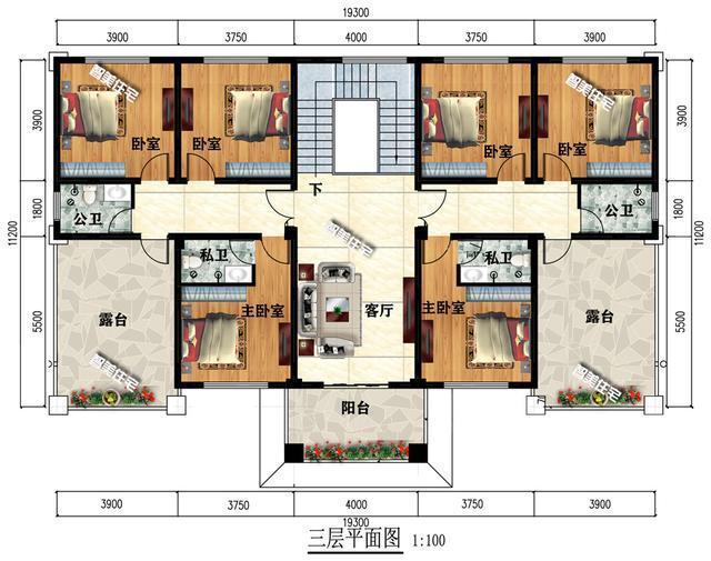今天迷你系列帶給大家的這個(gè)大氣新的中國(guó)式三層別墅是丹東雙戶類型。聽說外表對(duì)稱很大，鄰居永遠(yuǎn)不會(huì)過時(shí)。 　　此單位設(shè)計(jì)大小為19.311.2米，面積225坪，結(jié)構(gòu)形式框架，總建筑面積622坪，總高度13.9米，主體參考成本68萬韓元。 　　顯然，屋頂是深藍(lán)色瓦蓋，主墻是用仿大理石磚和灰色真石漆制成的。窗框和檐槽的線都是深褐色的。 　　大門只有一個(gè)設(shè)計(jì)，但內(nèi)部是對(duì)稱布局的雙家具空間。與傳統(tǒng)的雙花住宅還有很多差異，中間沒有分離的墻，空間都可以相互循環(huán)。 　　一樓設(shè)計(jì)高3.9米，一戶室內(nèi)布局1室2室，1廚房2衛(wèi)新威。樓梯間是共享的，但空間是獨(dú)立的，小的北入口可以直接通過客廳位置和獨(dú)立的雙門移動(dòng)。大門正中央放著神威。 　　2層設(shè)計(jì)高度3.6米，1戶室內(nèi)布置設(shè)置3室1廳2衛(wèi)陽臺(tái)。 　　3層設(shè)計(jì)高3.6米，設(shè)置單室內(nèi)布局3室2衛(wèi)露臺(tái)。這一層的客廳公開了，不管誰回家都可以用來接待客人。 　　兄弟倆這樣蓋房子，大家相信自己的意見會(huì)不一樣，結(jié)果這不是雙對(duì)，而是獨(dú)棟公寓?？臻g沒有區(qū)分，不知道以后兩個(gè)家庭的生活會(huì)怎么樣。