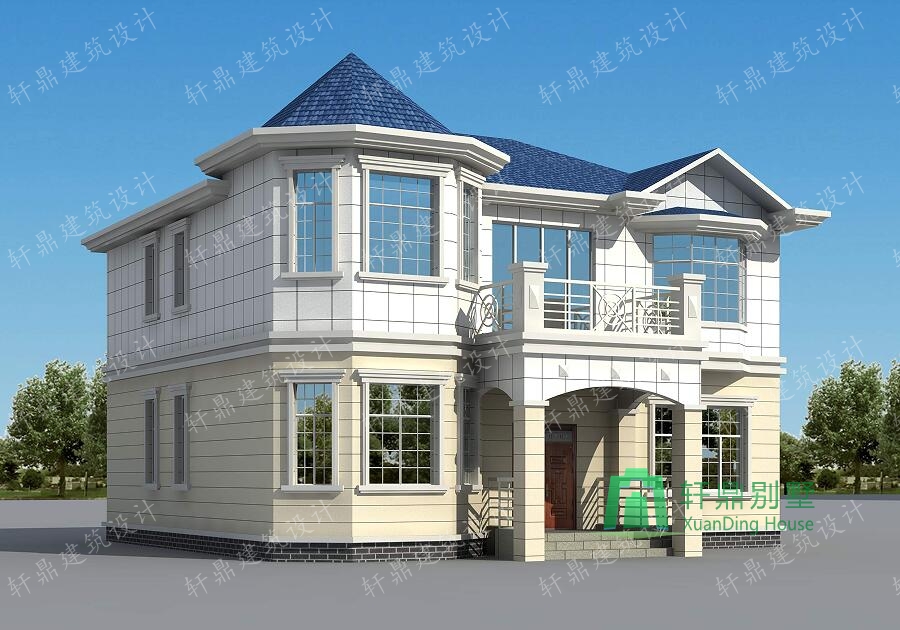 農(nóng)村自建二層帶車(chē)庫(kù)的別墅