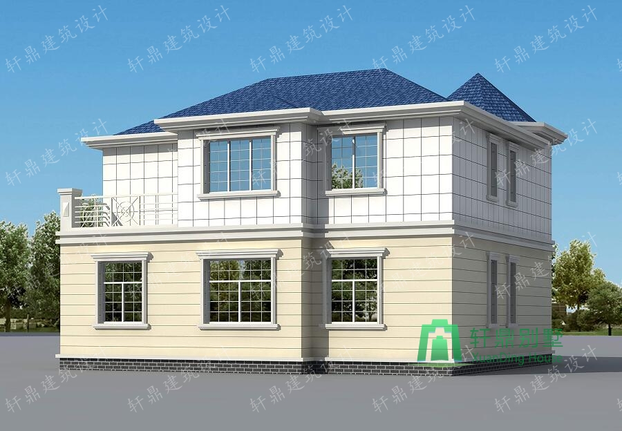 農(nóng)村自建二層帶車(chē)庫(kù)的別墅