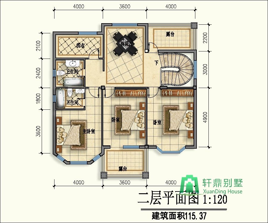 農(nóng)村自建二層帶車(chē)庫(kù)的別墅