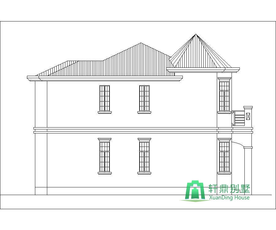 農(nóng)村自建二層帶車(chē)庫(kù)的別墅