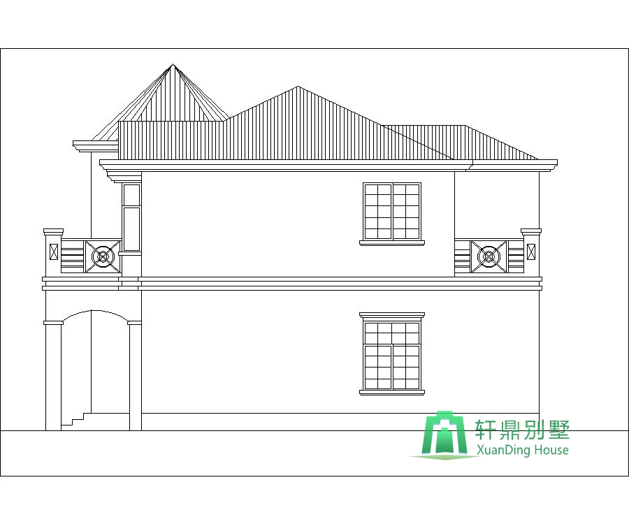農(nóng)村自建二層帶車(chē)庫(kù)的別墅
