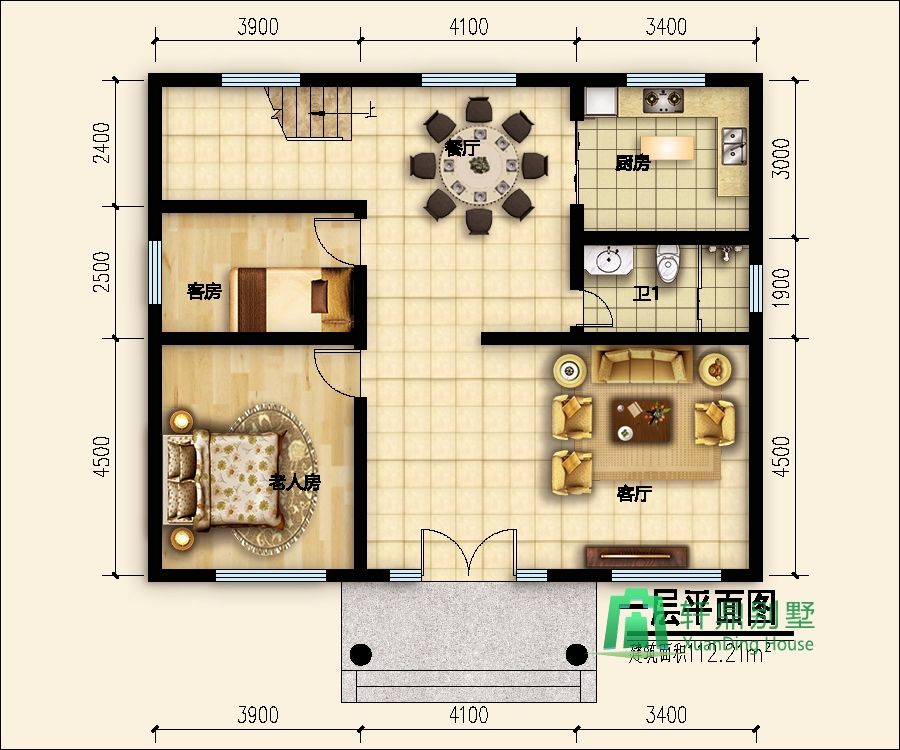 二層田園風(fēng)格的農(nóng)村小別墅