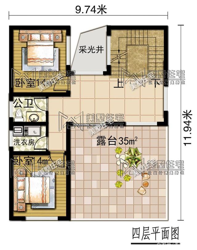 4層帶車庫的小洋樓設(shè)計