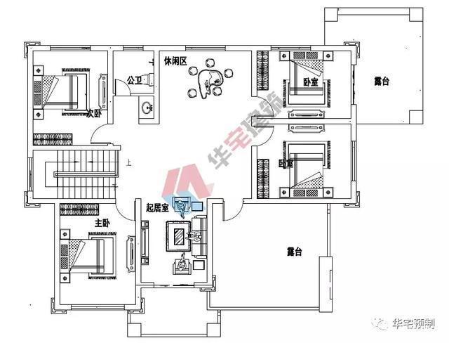 新中式二層農(nóng)村自建別墅設(shè)計圖紙