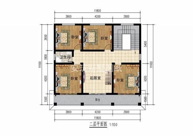 新中式二層農(nóng)村自建別墅設(shè)計圖紙