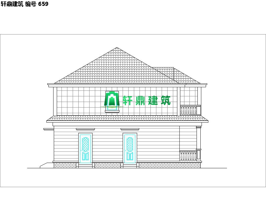 清新小二層自建別墅設計施工圖03.jpg
