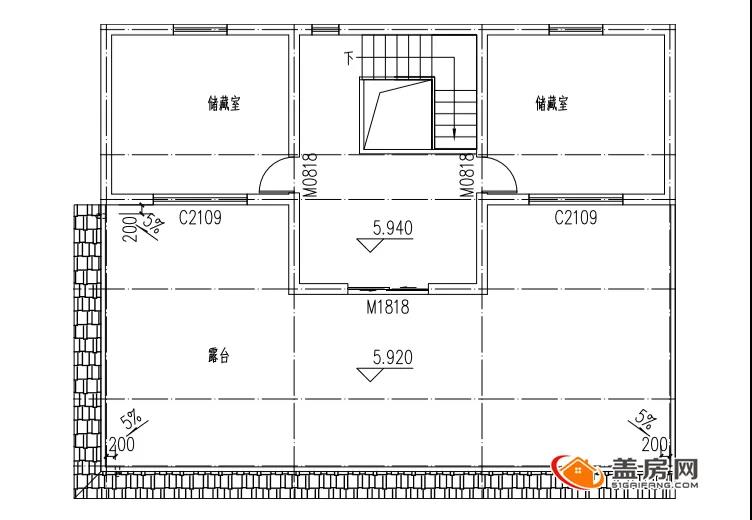 農(nóng)村二樓半建造住宅設(shè)計(jì)圖
