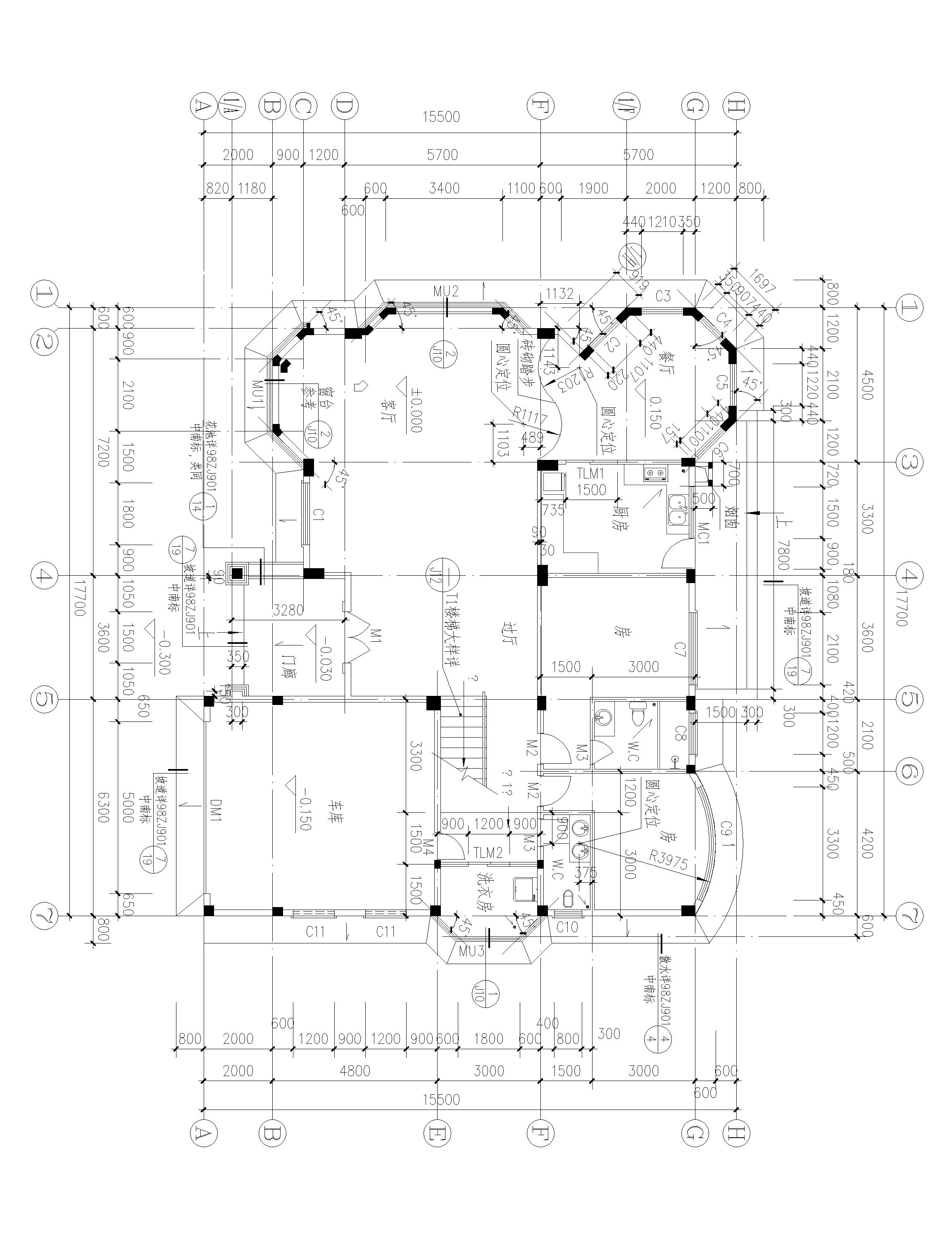 兩層半歐式別墅設(shè)計(jì)方案，適合多孩家庭，總建筑面積555㎡