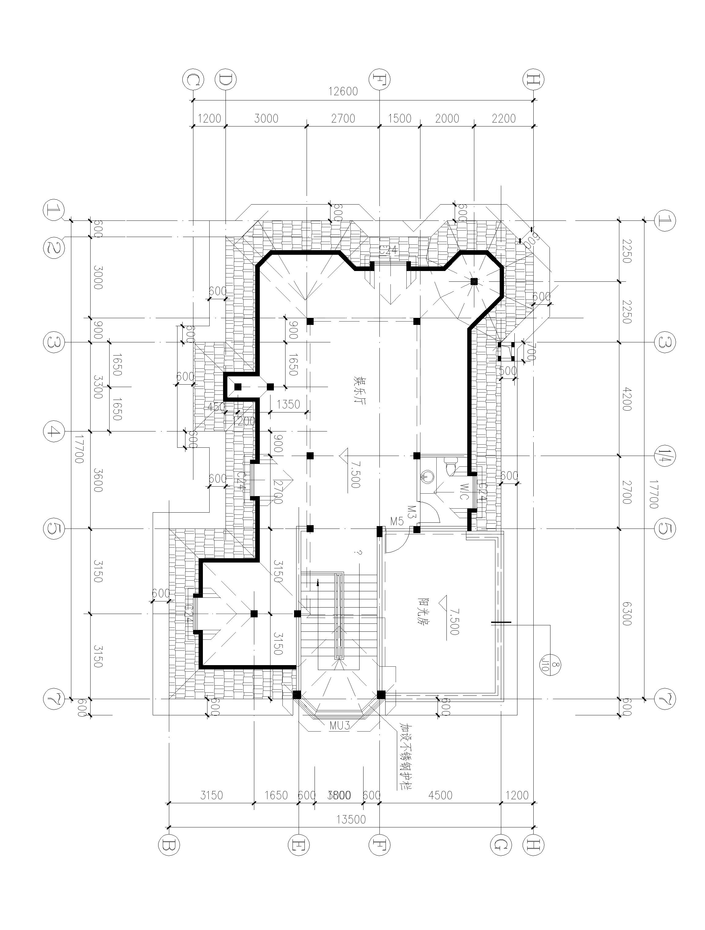 兩層半歐式別墅設(shè)計(jì)方案，適合多孩家庭，總建筑面積555㎡